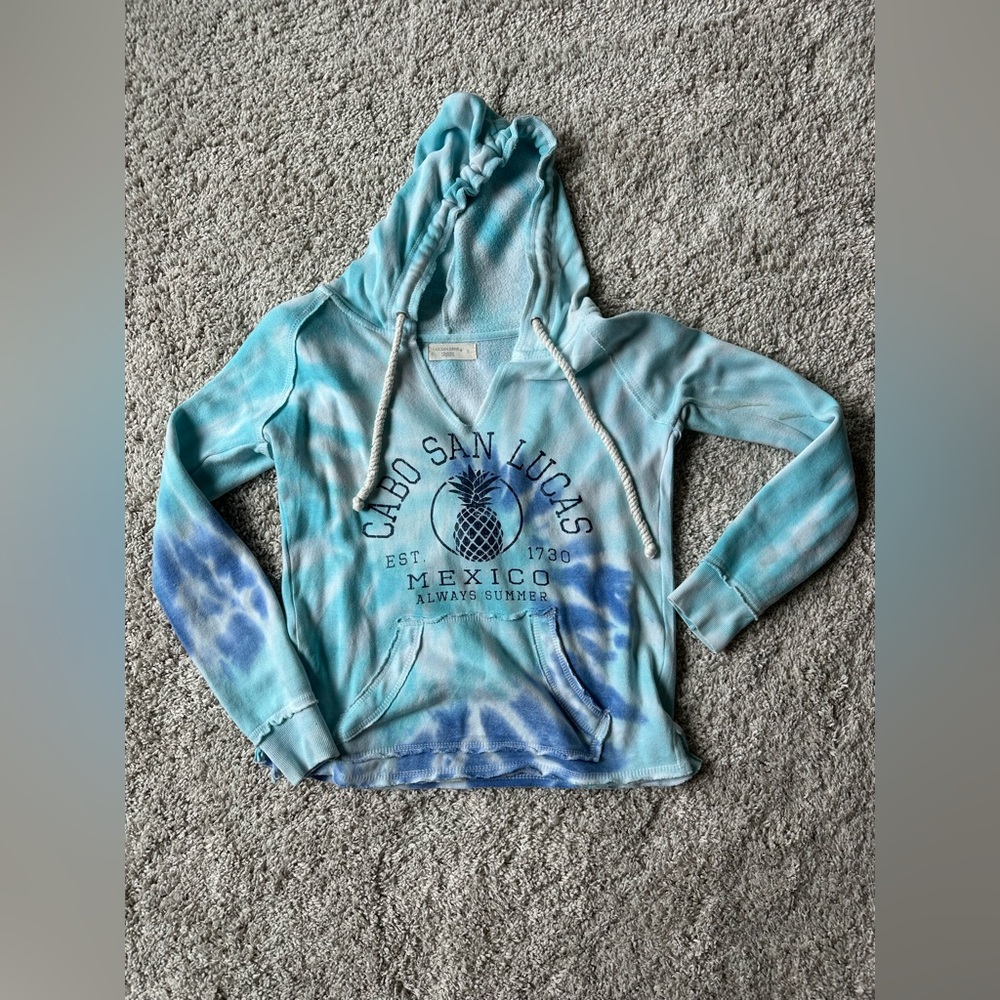 Cabo San Lucas Blue Tie-Dye Women's Sweater